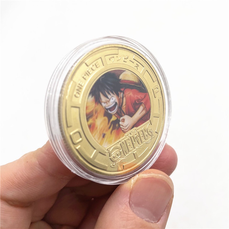 Đồng Xu Kim Loại Họa Tiết Hoạt Hình One Piece Dùng Làm Quà Tặng