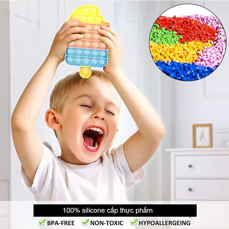 【Melovi】Đầu ngón tay bong bóng silicon đồ chơi giảm áp lực bóp dụng cụ cảm giác để giải tỏa cảm xúc của trẻ