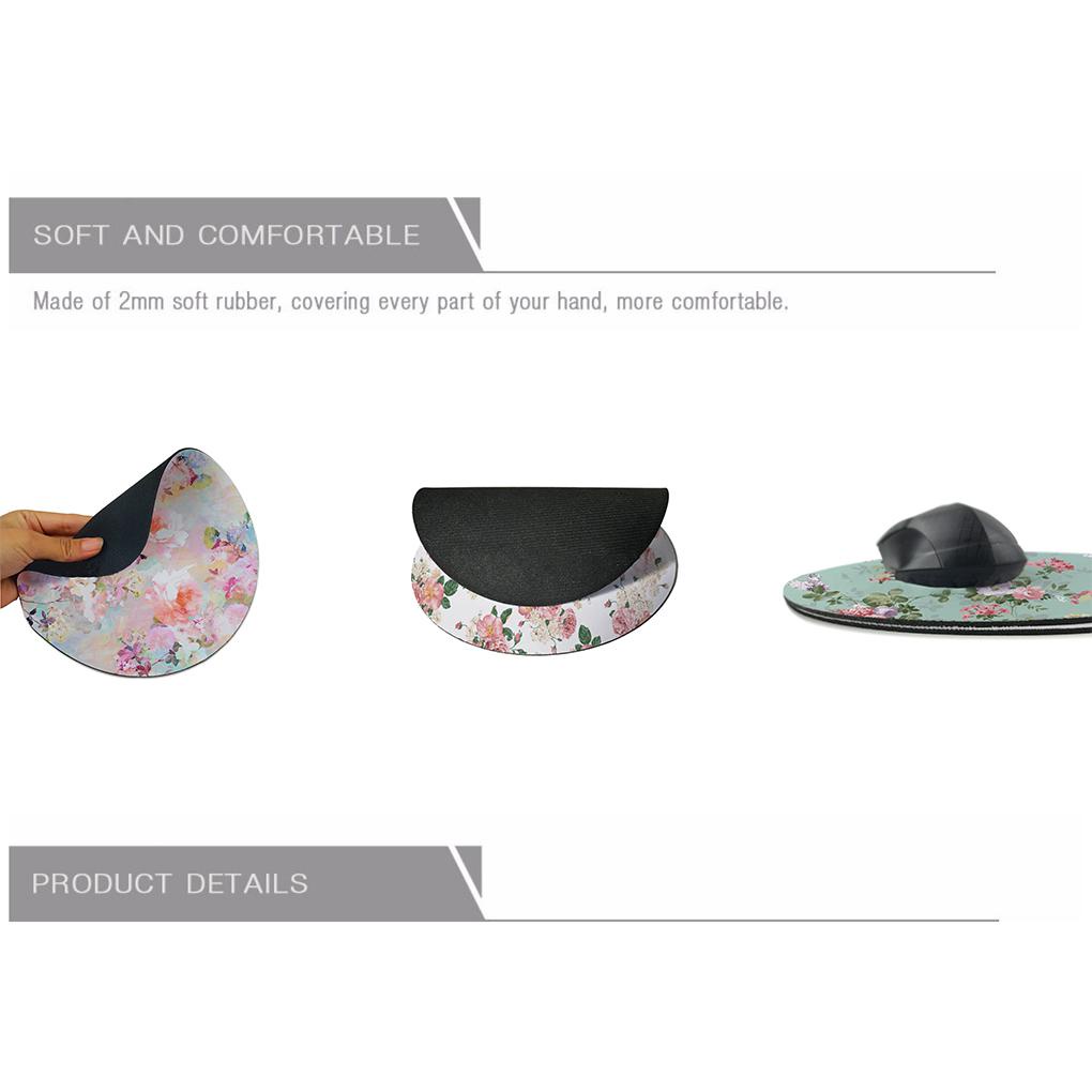 Miếng Lót Chuột Máy Tính Hình Tròn Bằng Cao Su Chống Mỏi Thời Trang