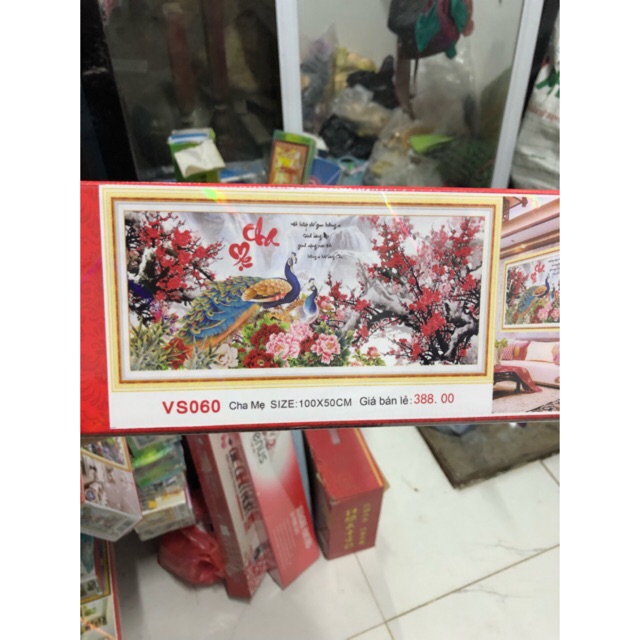 Tranh đính đá cha mẹ df399 (chưa đính)