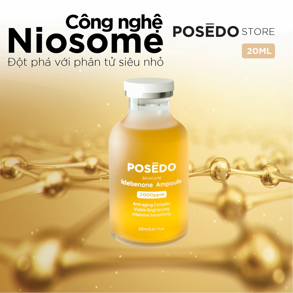 Serum căng bóng dưỡng sáng Posedo Idebenone Ampoule trẻ hóa da cao cấp chính hãng độc quyền Hàn Quốc