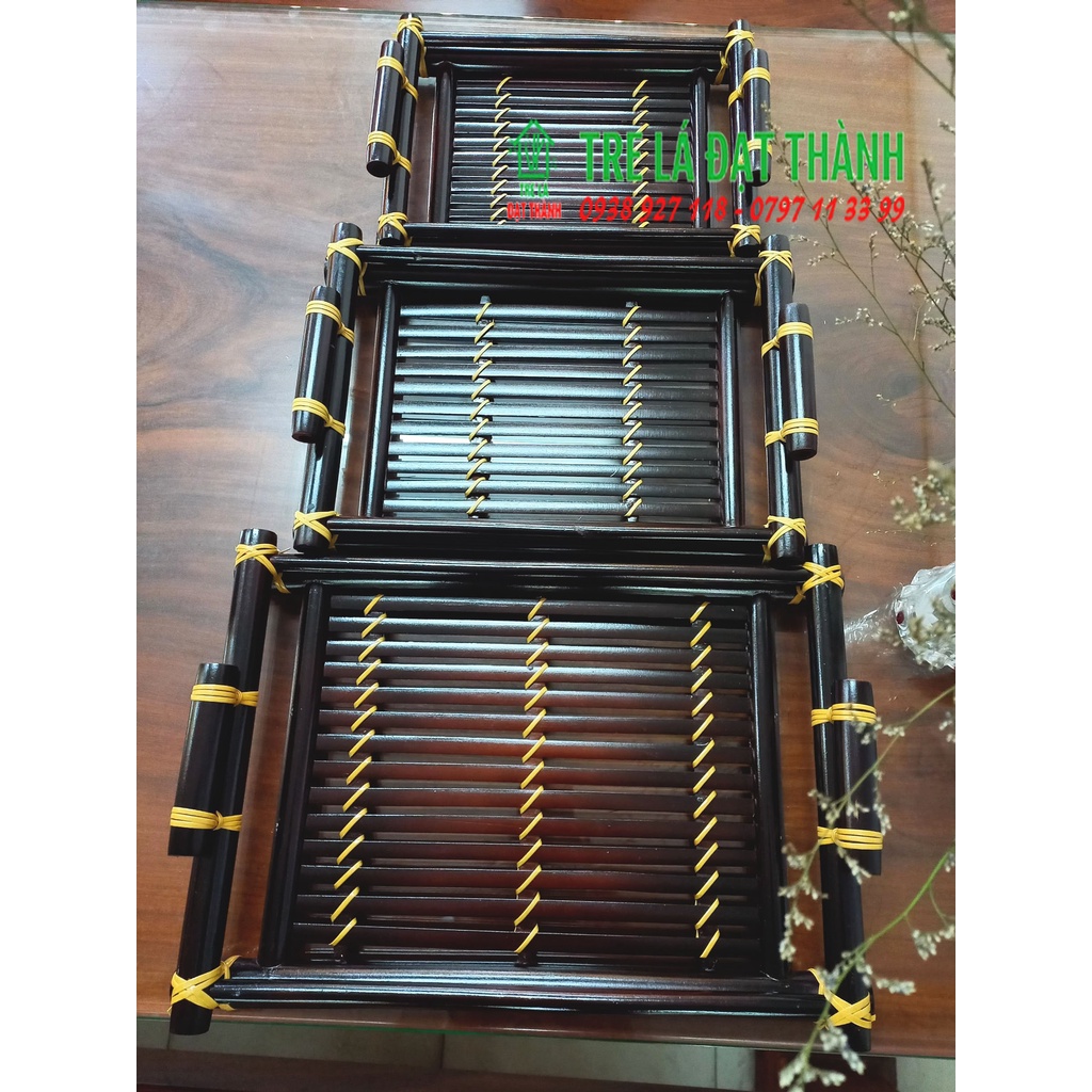 Khay tre đựng trà đựng đồ ăn đạo cụ chụp ảnh sản phẩm