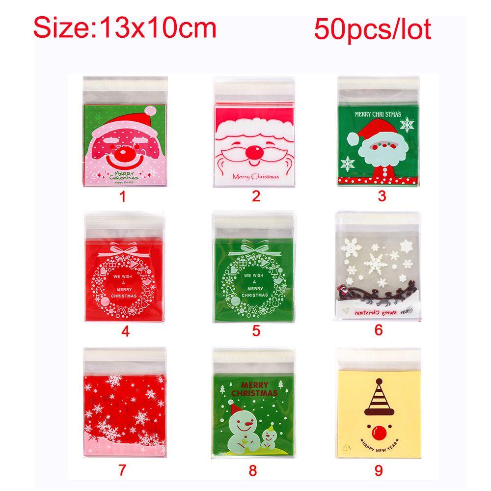 KRNY Set 50 Túi Đựng Kẹo Giáng Sinh Thời Trang Cho Bé
