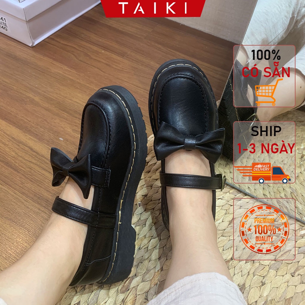 Giày marry jane nữ 👟FREESHIP👟 giày nữ vintage cao 3cm, mary jane mũi tròn, giày nữ vintage nâu và đen