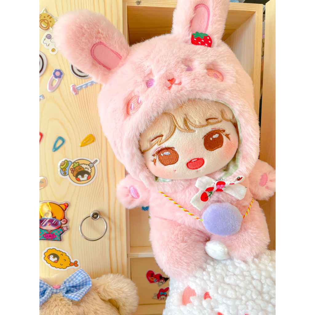Bộ thú liền thân bông mịn cho doll 10cm 15cm 20cm