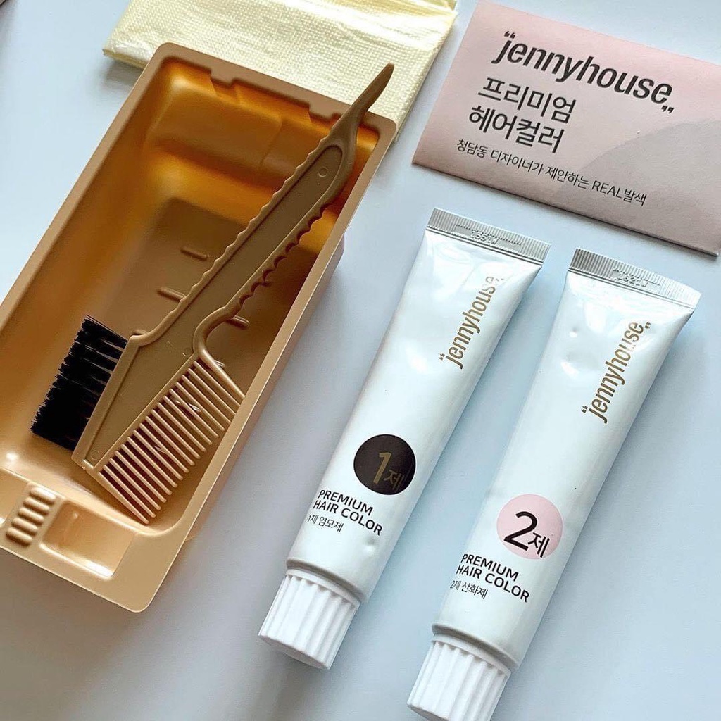 Màu Nhuộm Tóc Cao Cấp Lên Màu Chuẩn Từ Thiên Nhiên Jenny House Premium Hair Color 120g Hàn Quốc