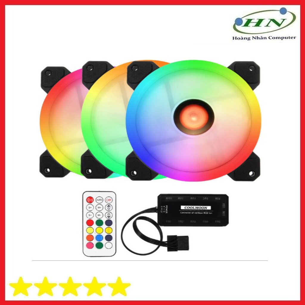Bộ 3 Fan LED RGB COOLMON RGB HUB REMOTE