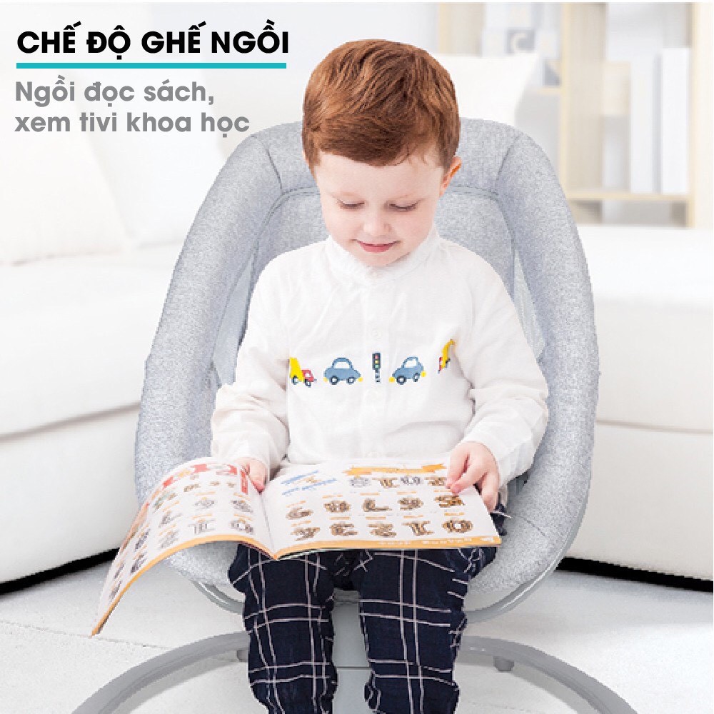 Nôi ru ngủ thư giãn kết hợp ghế ngồi đọc sách cho bé nhạc trắng Mastela 8104/8106 - điều khiển từ xa - kết hợp Bluetooth