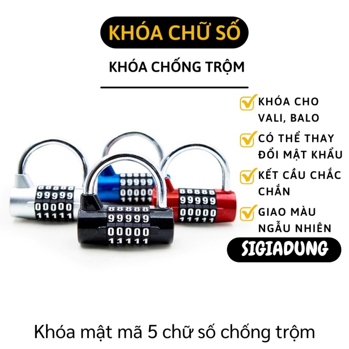 [SGD] Khóa Mật Mã - Ổ Khóa 5 Chữ Số Chống Trộm, Đảm Bảo An Toàn Cho Nhà Cửa, Vali 5334