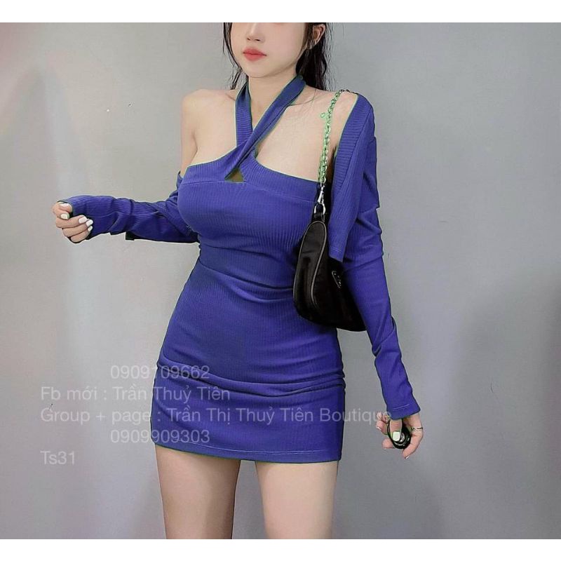 SET ĐẦM CỔ CHÉO KÈM KHOÁC CÓ BIGSIZE