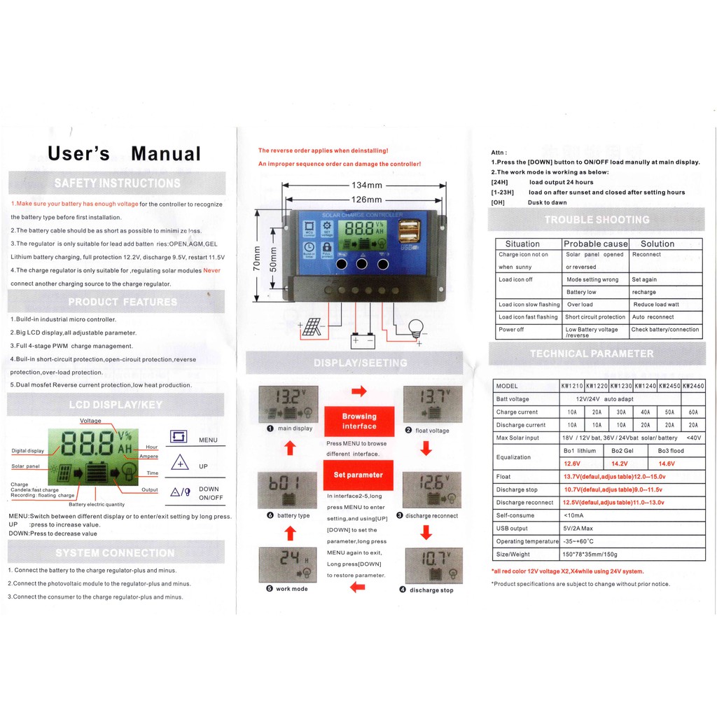 điều khiển sạc pin mặt trời pwm 30A lcd loại 3 nút chỉnh , sạc được pin lithium và acquy chì