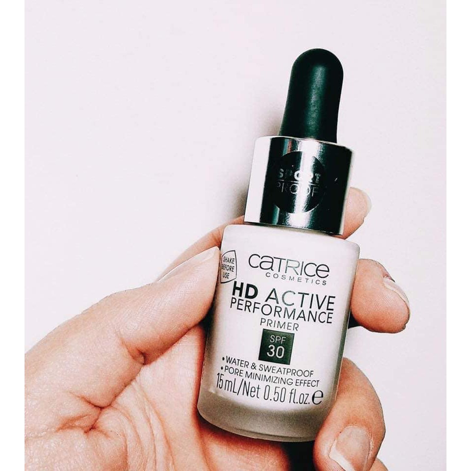 Kem lót bắt sáng Catrice HD Active Performance Primer SPF30 dạng serum [Mẫu Mới 2019]