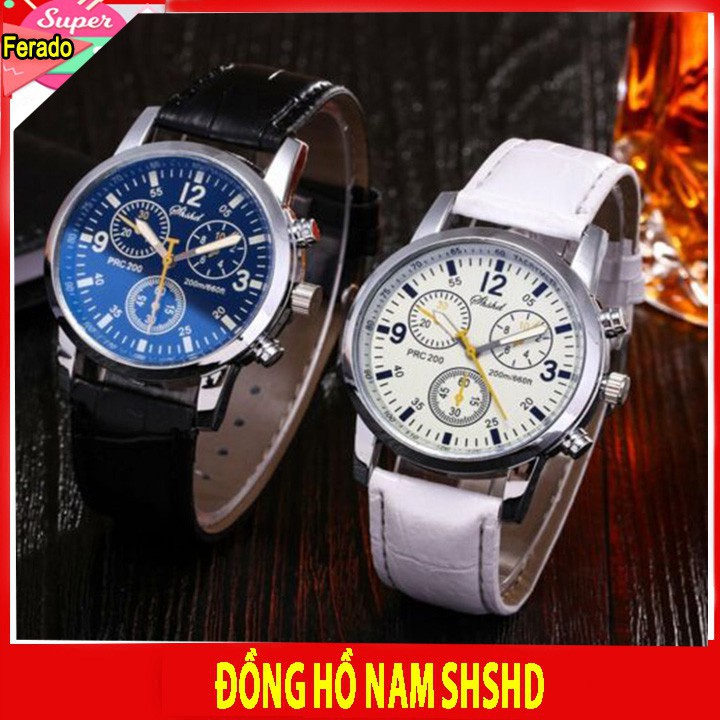 Đồng hồ nam dây da SHSHD đồng hồ nam đẹp viền thép thời trang