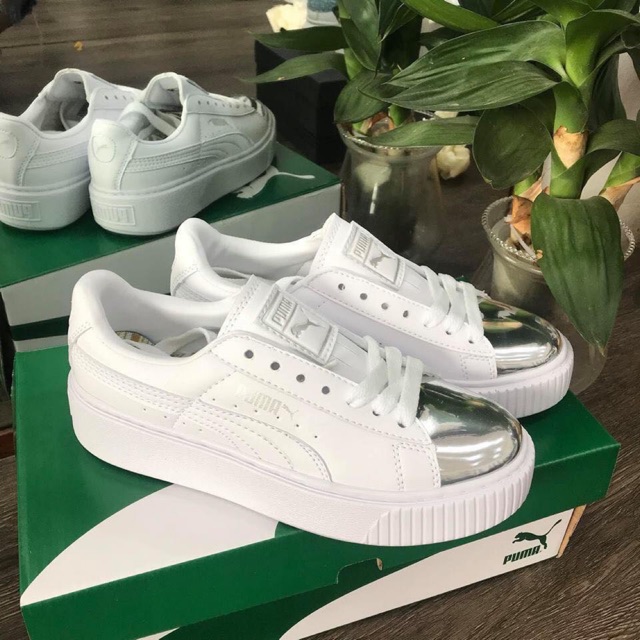 Giầy puma trắng mũi bạc 1:1 ( full box + free ship )