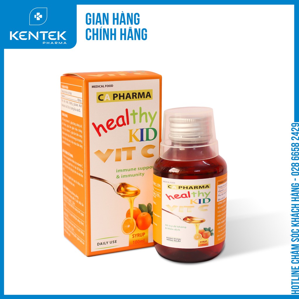 HEALTHY KID VIT C THỰC PHẨM BẢO VỆ SỨC KHOẺ BỔ SUNG VITAMIN C  DÀNH CHO TRẺ EM (Chai 100ml)