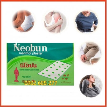 [Combo] 1 Hộp 20 Gói Dán Neobun Menthol Plaster Thái Lan