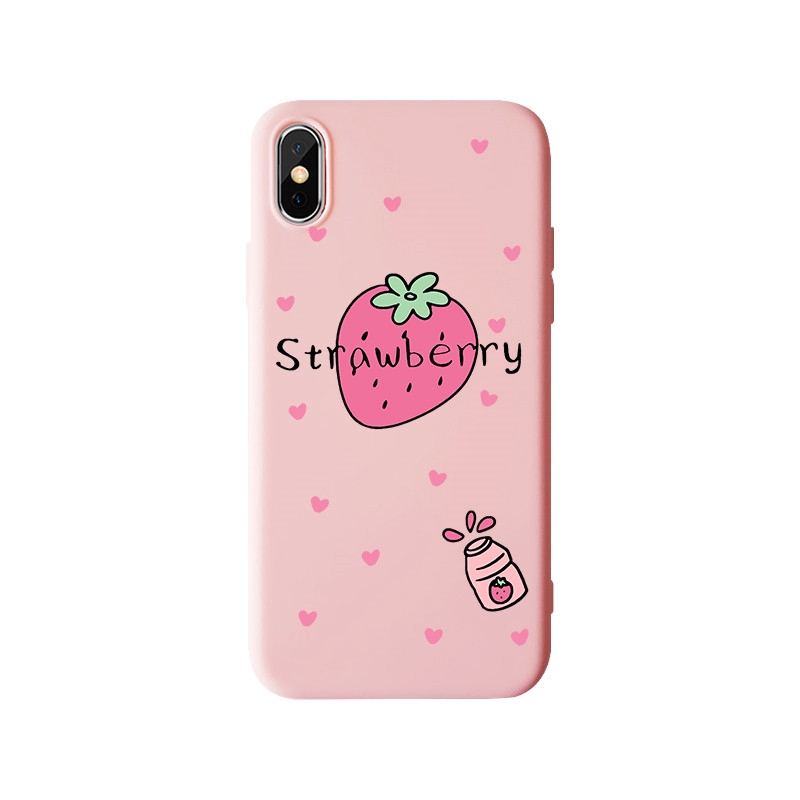 Ốp lưng silicone hình nước dâu cho iPhone 6 6s 7 8 6plus 8plus XR X XS XSMax 11 11pro | BigBuy360 - bigbuy360.vn