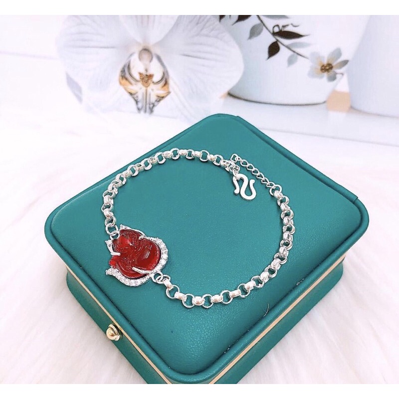 Lắc tay mặt đính đá hồ ly phong thủy - TRANG SỨC BẠC