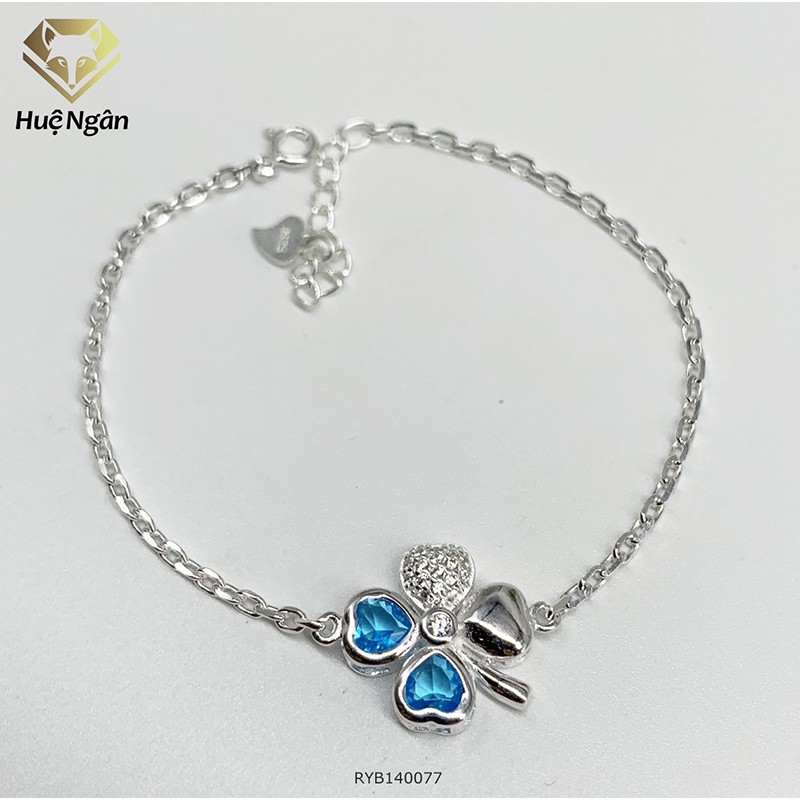 Lắc tay bạc 925 Huệ Ngân - Cỏ bốn lá máy mắn RYB140077
