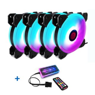 Bộ 4 Quạt Tản Nhiệt, Fan Coolmoon Ver 3 / V3 Led RGB Trong Fan - Kèm Hub + Remote