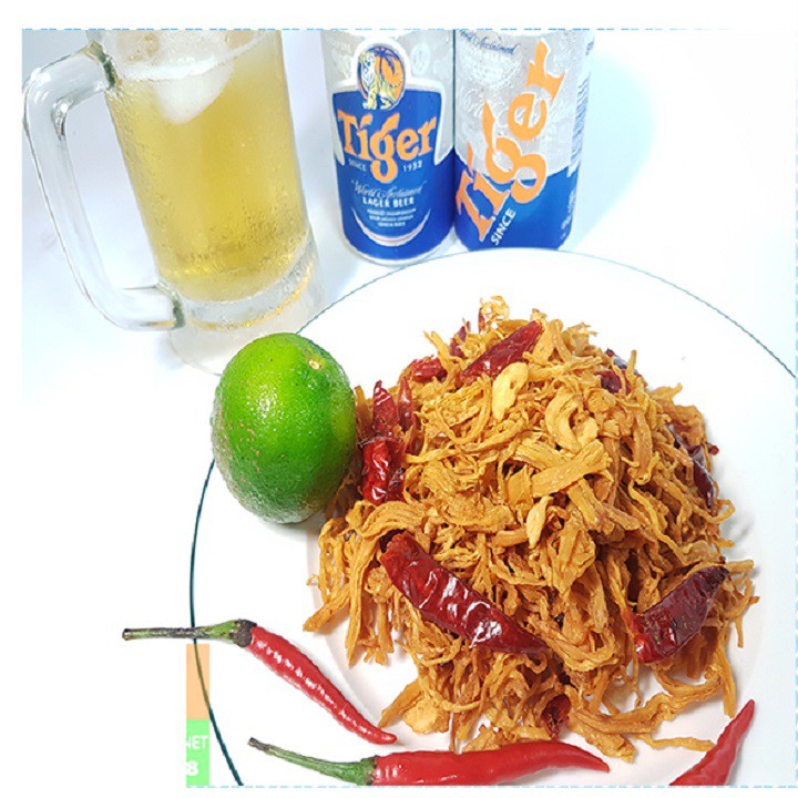 500g KHÔ GÀ CHÁY TỎI  - đồ ăn vặt Sài Gòn, thơm ngon đậm vị- Hỏa tốc TPHCM - ViXi Food
