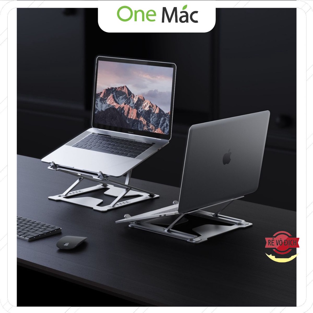 Giá đỡ để laptop stand notebook Macbook máy tính xách tay hợp kim nhôm có thể tháo rời kiêm tản nhiệt.