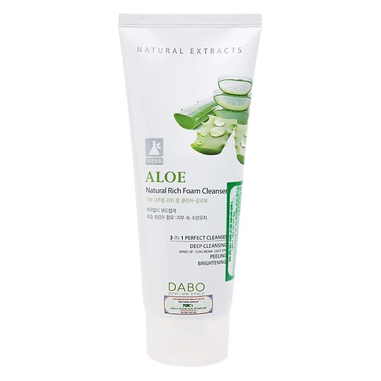 Sữa rửa mặt lô hội nha đam đa chức năng hàn quốc ALOE DABO 3IN1 180ml- HÀNG CHÍNH HÃNG