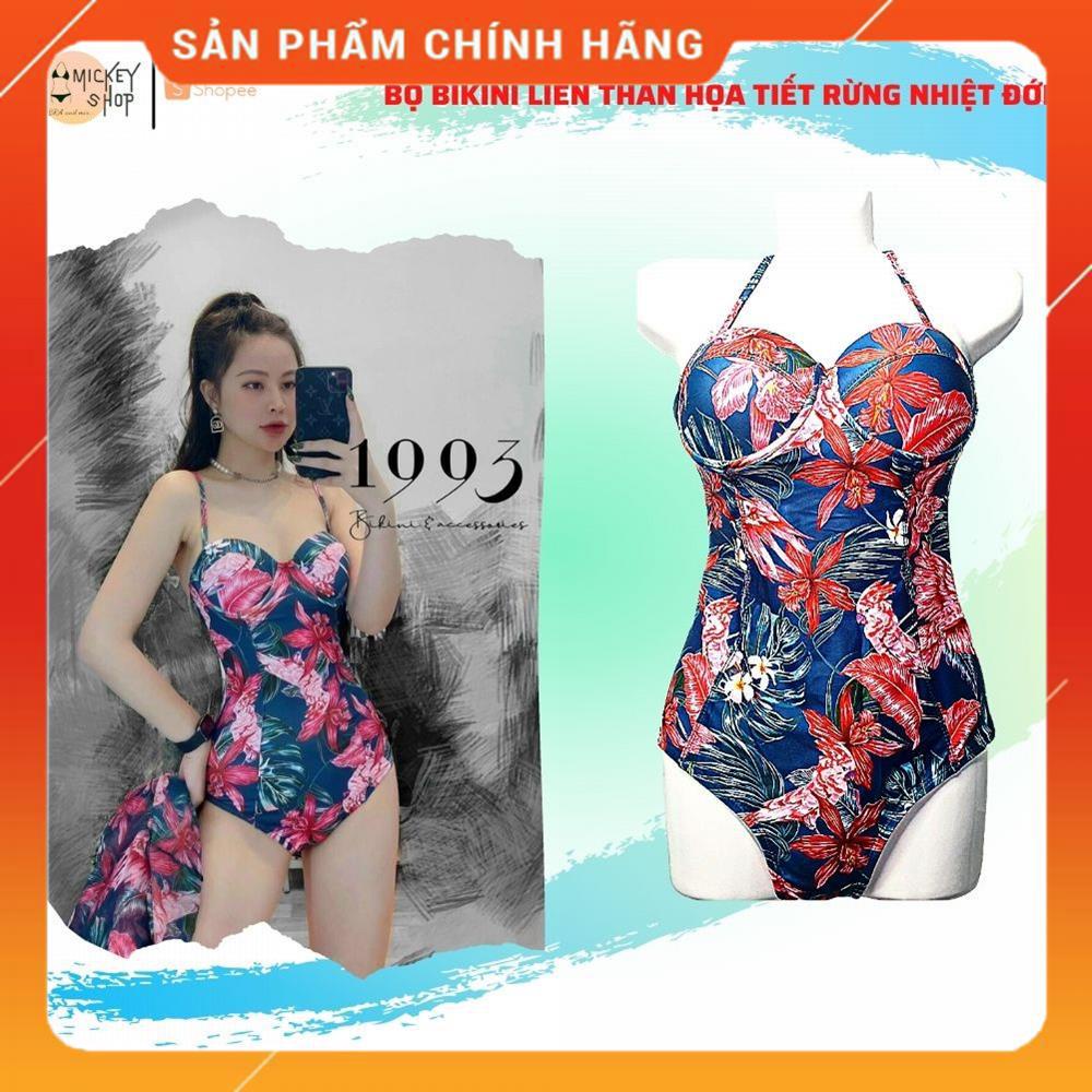 ◈Đồ bơi nữ liền thân - Bikini đi biển họa tiết rừng nhiệt đới độc đáo MSP77850