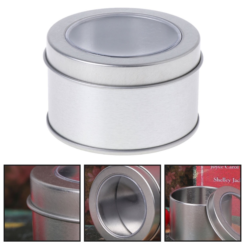 Aoto Hộp Thiếc Tròn Mạ Thiếc Đựng Gia Vị Trong Suốt