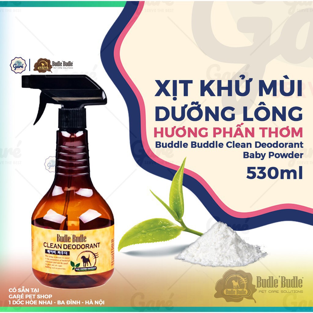 XỊT KHỬ MÙI DƯỠNG LÔNG CHO CHÓ MÈO BUDLE BUDLE CLEAN DEODORANT 500ML