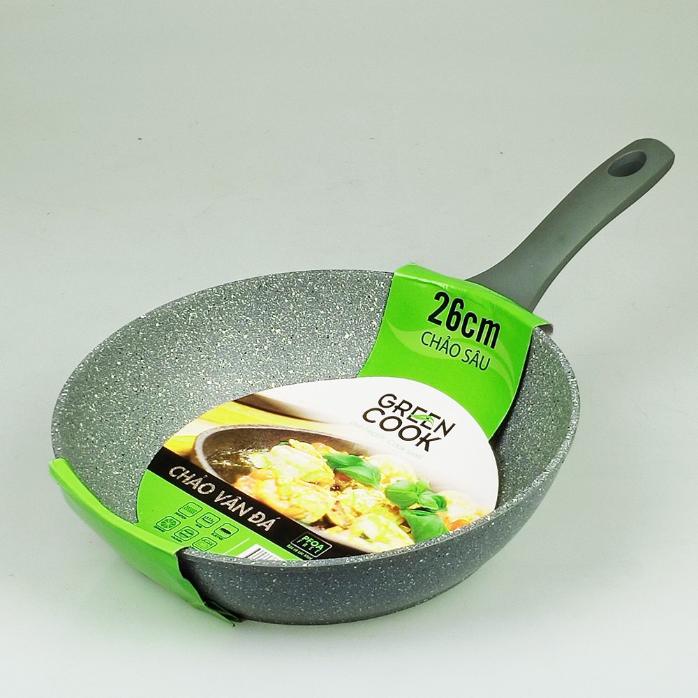 Chảo Vân Đá Từ Chống Dính Sâu Lòng Green Cook GCP02 26 cm