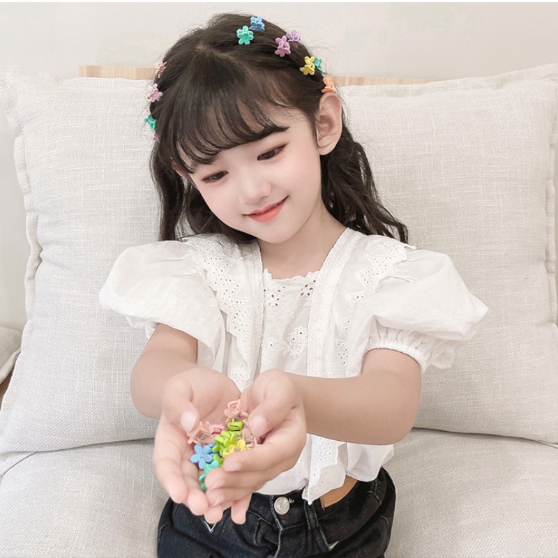 Kẹp Tóc Màu Sắc Kẹo Ngọt Hình Bông Hoa Xinh Xắn Phong Cách Hàn Quốc