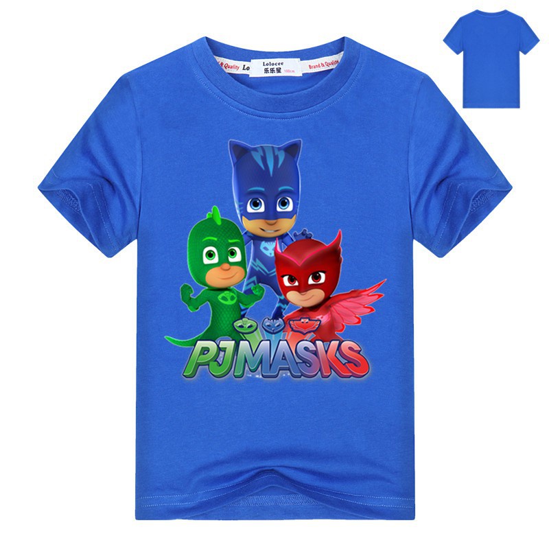 Áo thun trẻ em💖Áo cotton mát mịn họa tiết Hoạt Hình PJ MASKS-LOLOCEE dễ thương cho bé trai và bé gái - SSSHOP 01