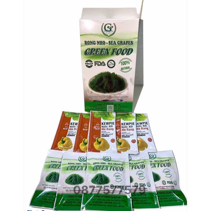 Rong nho tách nước Green Food Organic Gói 20gr nở ra 100gr rong nho tươi Hàng công ty check mã vạch | BigBuy360 - bigbuy360.vn