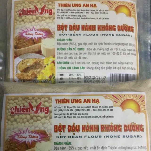 Bột đậu nành không đường 200g Thiên Ưng.