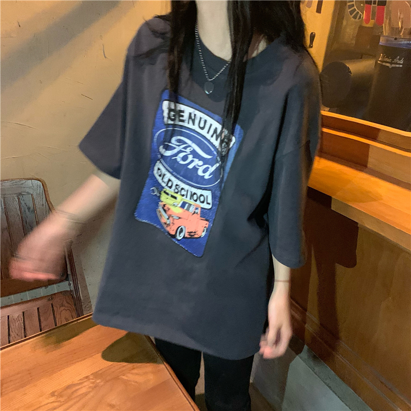 SUXI Áo Thun Nữ Ngắn Tay In Họa Tiết