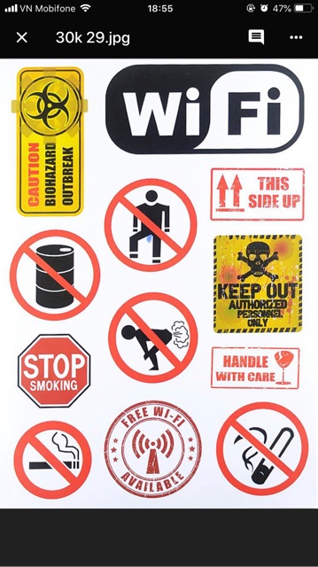 Sticker chống nước biển cấm warning