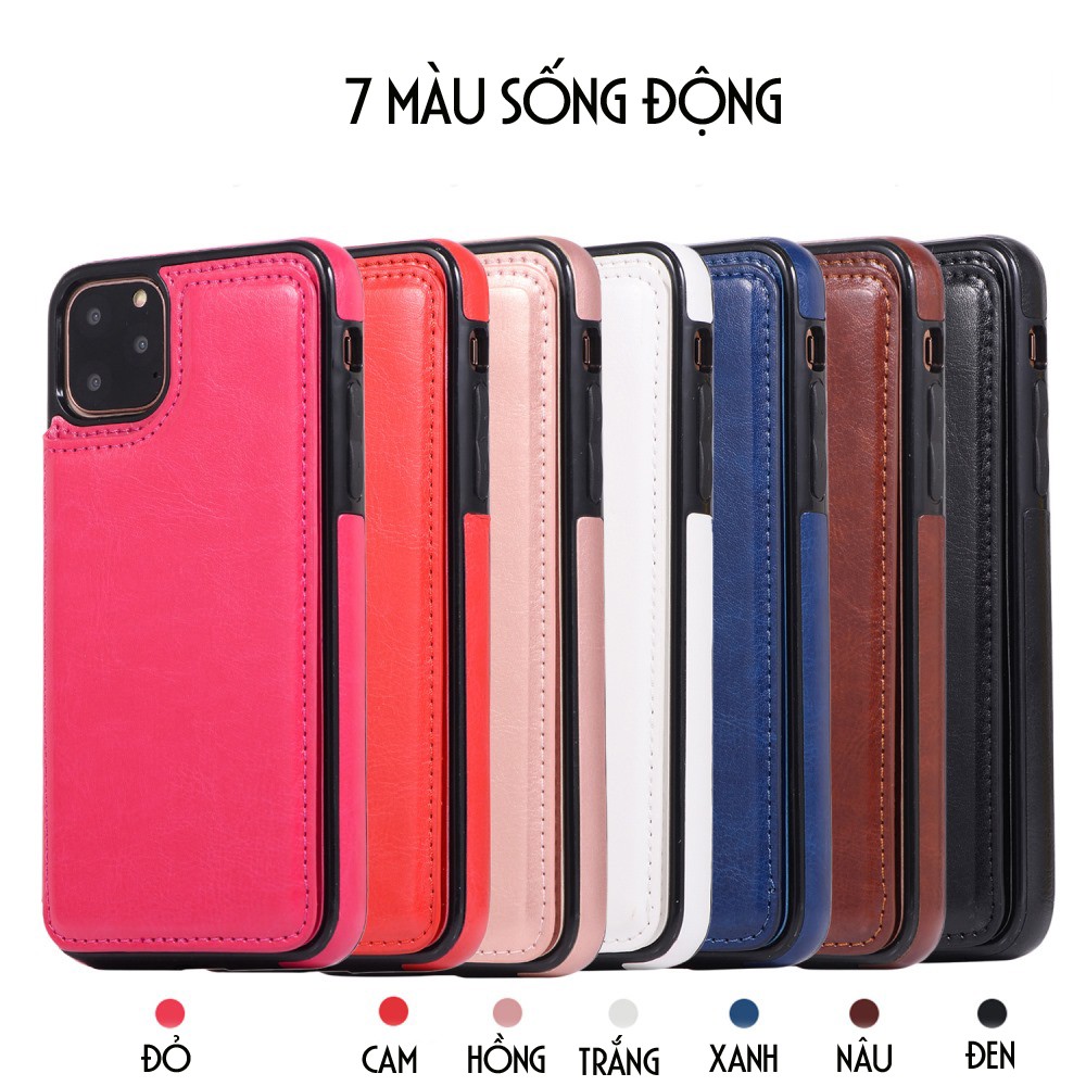 Bao da Iphone11-6.1 Inch, 11Pro-5.8 Inch, 11Pro Max-6.5 Inch kiêm ví tiền đựng thẻ, card cầm tay siêu tiện lợi DAN HOUSE