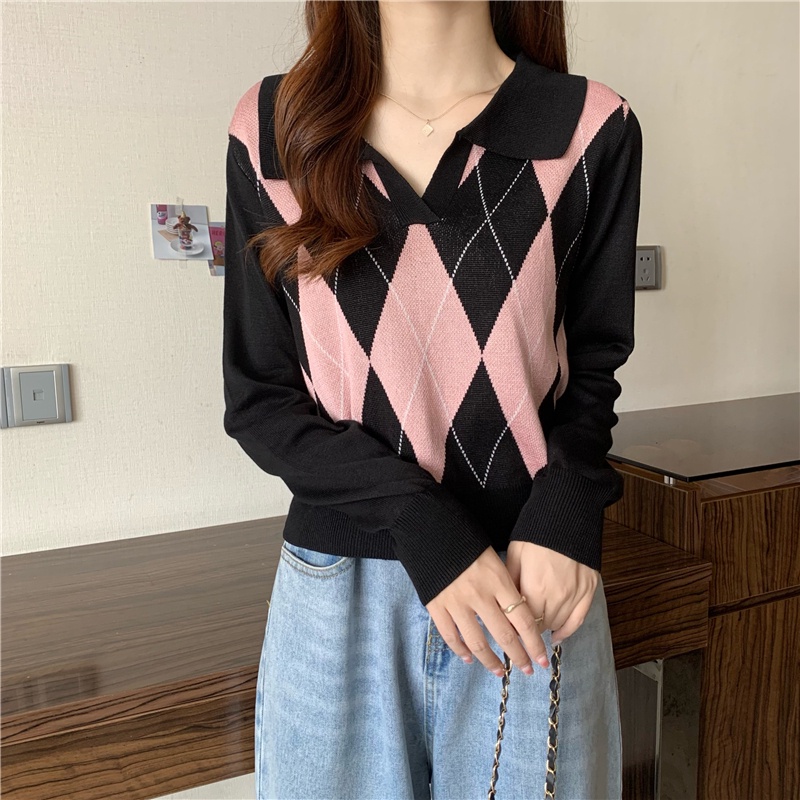 Áo dệt kim tay dài đính đá thời trang cho nữ