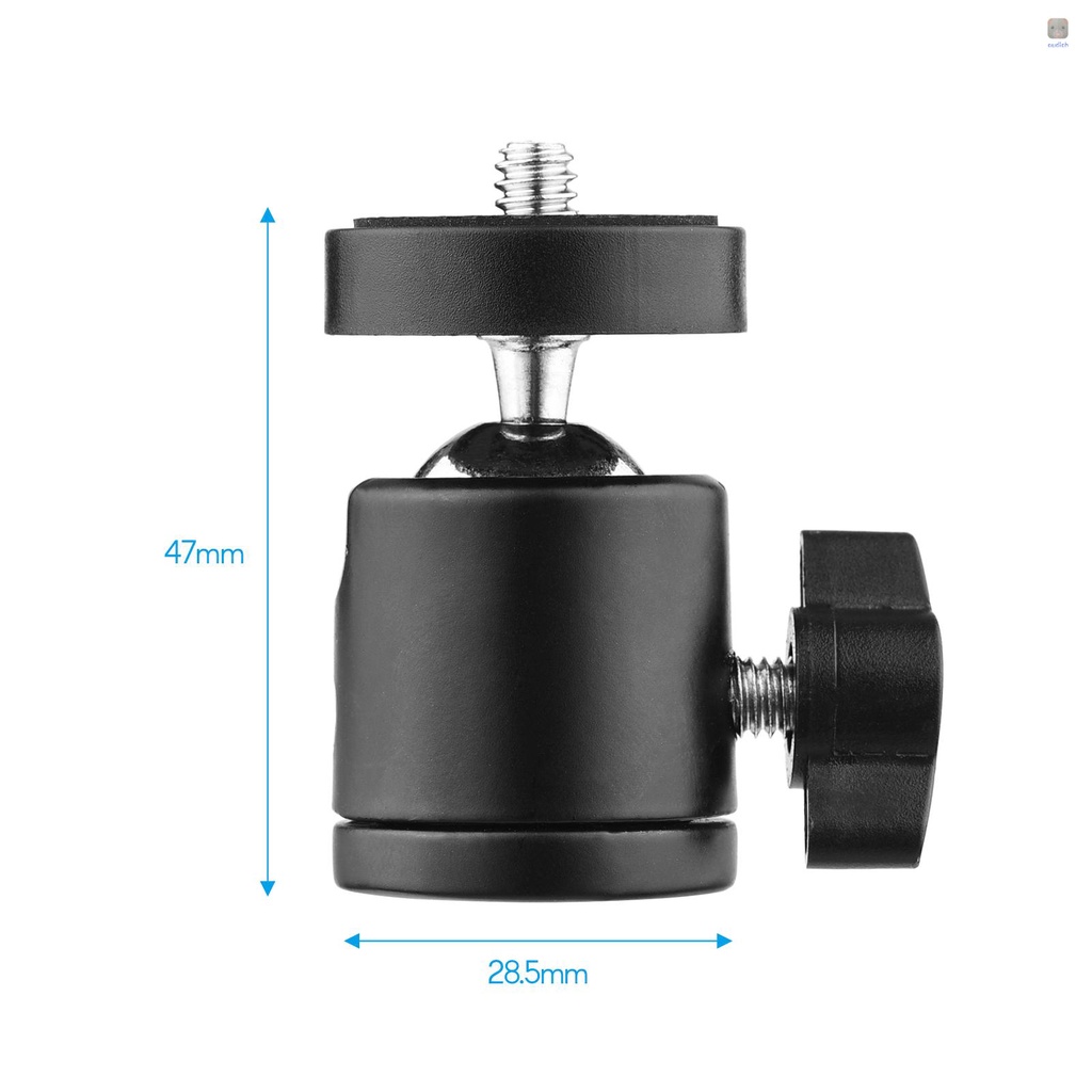 Set 2 đầu tròn xoay 360 độ với ốc vít 1/4 inch cho giá đỡ máy ảnh DSLR ILDC DV