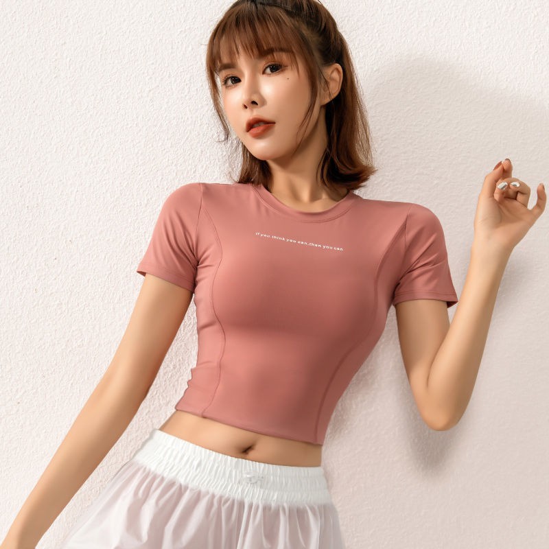 Áo Croptop Tập Gym Nữ Tay Ngắn Chiết Eo Ôm Body KENZI-54