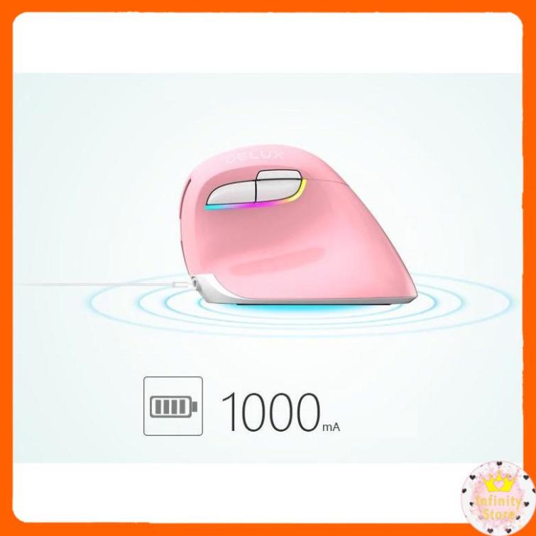 [Mã 273ELHA100K0 hoàn 7% đơn 500K] CHUỘT GAMING KHÔNG DÂY DELUX M618 MINI LED RGB INFINY DECOR