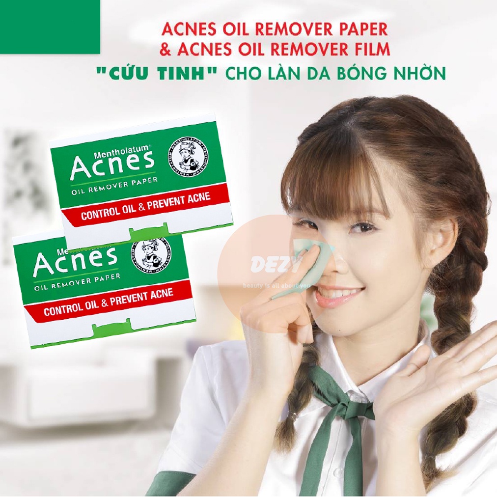 Giấy Thấm Dầu Acnes 100T Ngừa Mụn Rohto Nhật Bản Oil &amp; Acne - Dưỡng Da Dầu Mụn Da Nhạy Cảm Da Trang Điểm Skincare Dezy