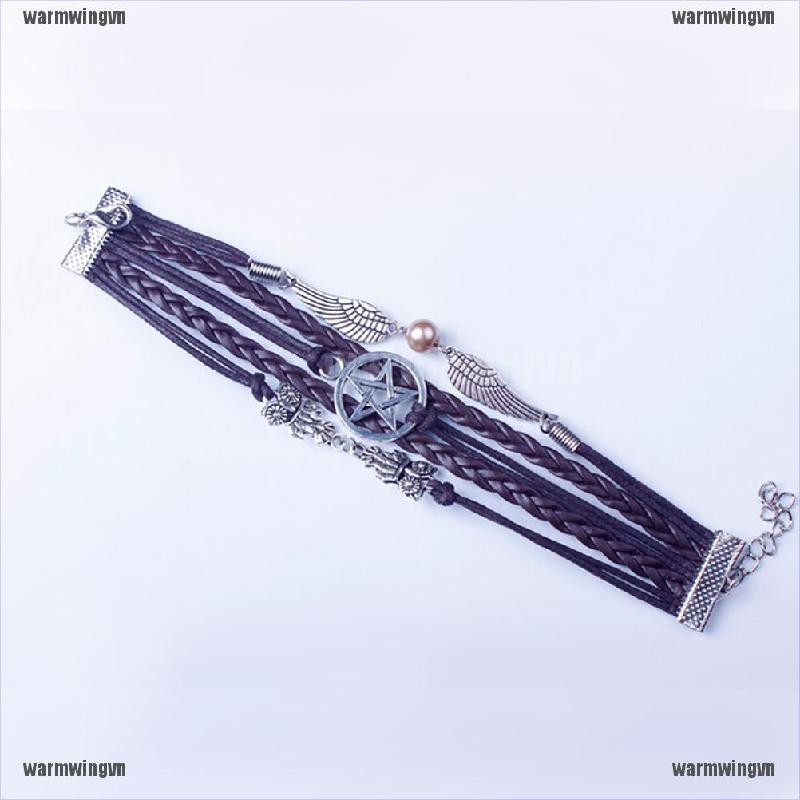 Vòng Tay Tình Bạn Dây Bện Mặt Chim Cú Và Cánh Thiên Thần