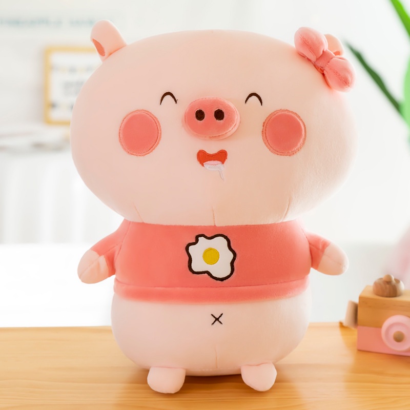 Gấu Bông Heo Bụng Trứng Cute, Heo Bông Bụng Dâu Tây, Hàng Quảng Châu Cao Cấp