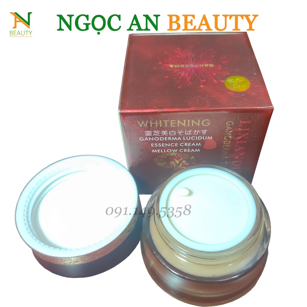 Kem Face dưỡng trắng da, mờ nám, xóa tàn nhang Nhân Sâm Linh Chi Lixiandi Whitening Lucidum Ganoderma Essance Mellow Cre
