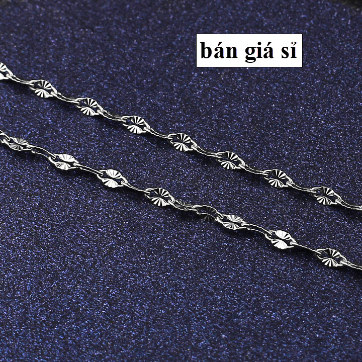 Dây chuyền nữ inox cao cấp chiếu sáng lấp lánh không mặt, không đen vĩnh viễn - dây me 2mm