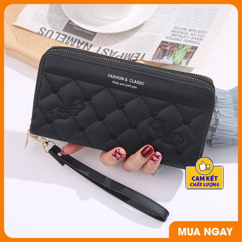 Ví bóp nữ cầm tay 2 ngăn khóa sang trọng họa tiết xinh xắn thời trang nhiều ngăn tiện dụng ST953