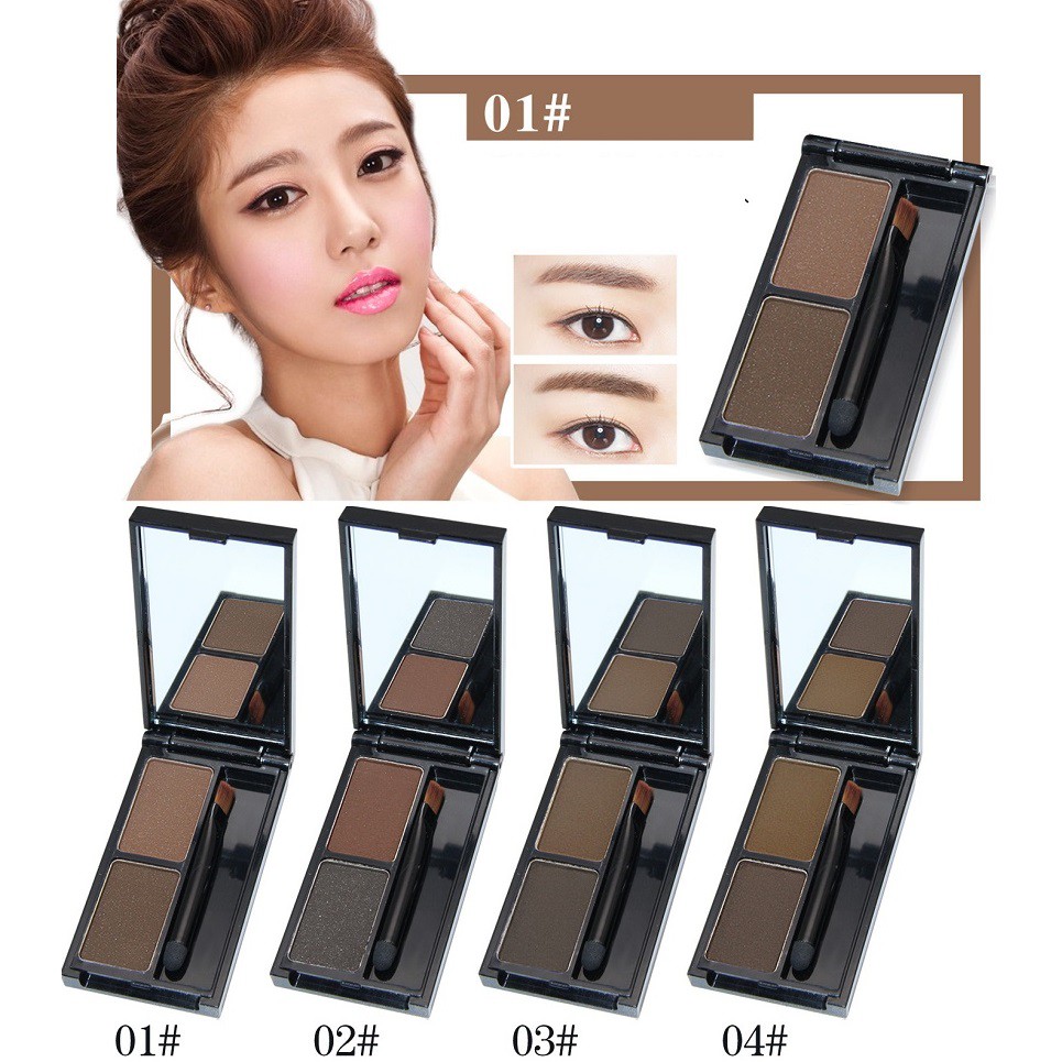 Bột Vẽ Chân Mày Novo 2 Màu Makeup, 4 Loại Tùy Chọn Trang Điểm Đôi Lông Mày Cân Đối Theo Tone Khác Nhau