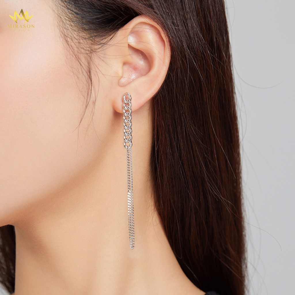 Khuyên Tai Bạc Nữ MIRASON Dáng Dài Dây Xích Cá Tính MBT224 - Bông Tai Nữ Bạc 925 Cao Cấp